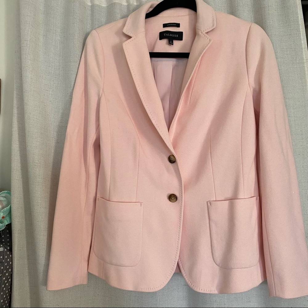 Talbots Aberdeen Knit Blazer Pink M